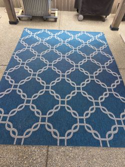 Blue & Grey Patio Rug 8x10
