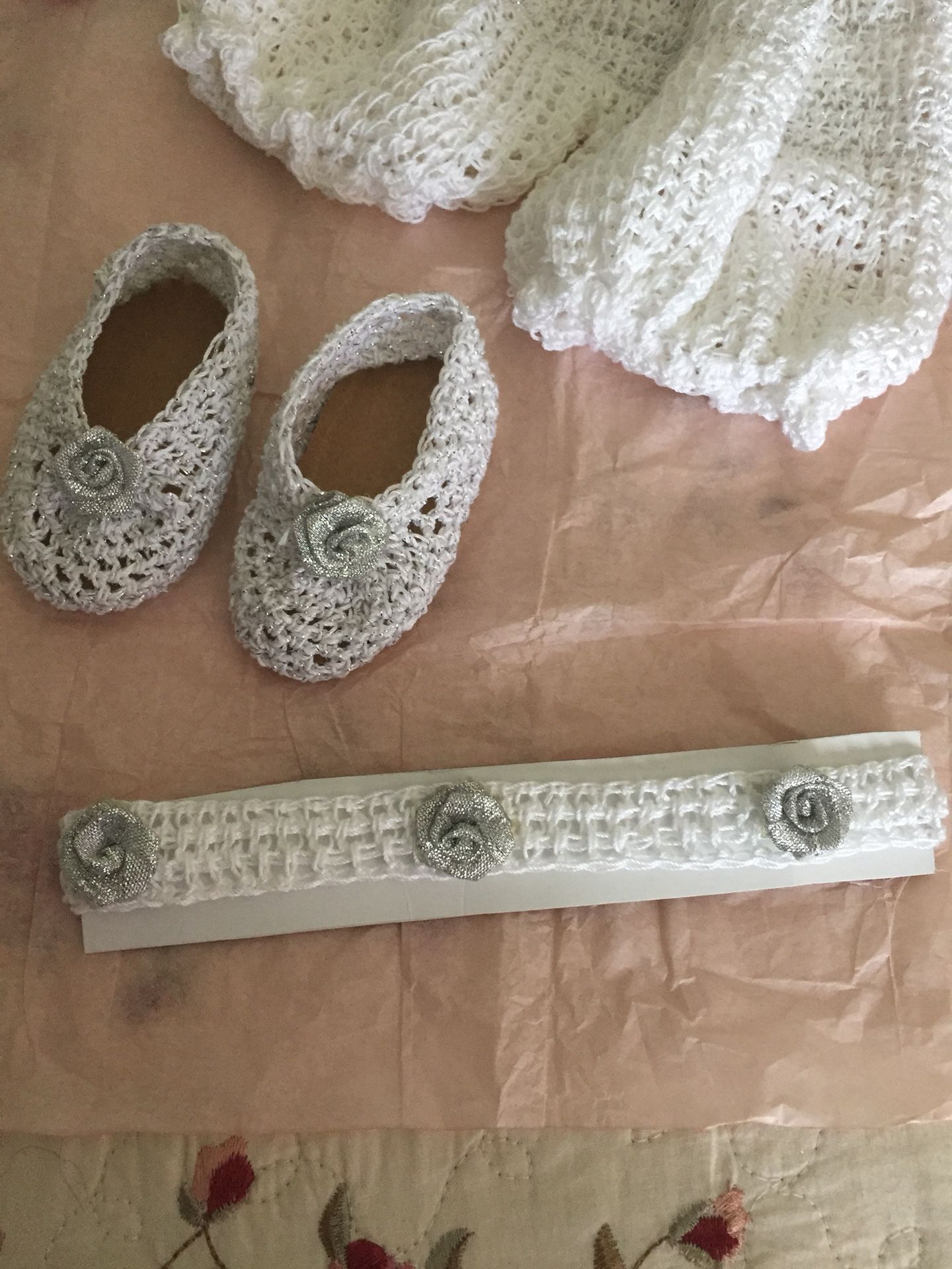 Beautiful Baby Girl Handmade Crochet Christening Dress For Sale