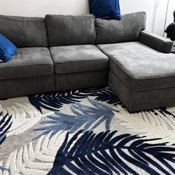 3-Piece Fabric Chaise Sectional Sofa