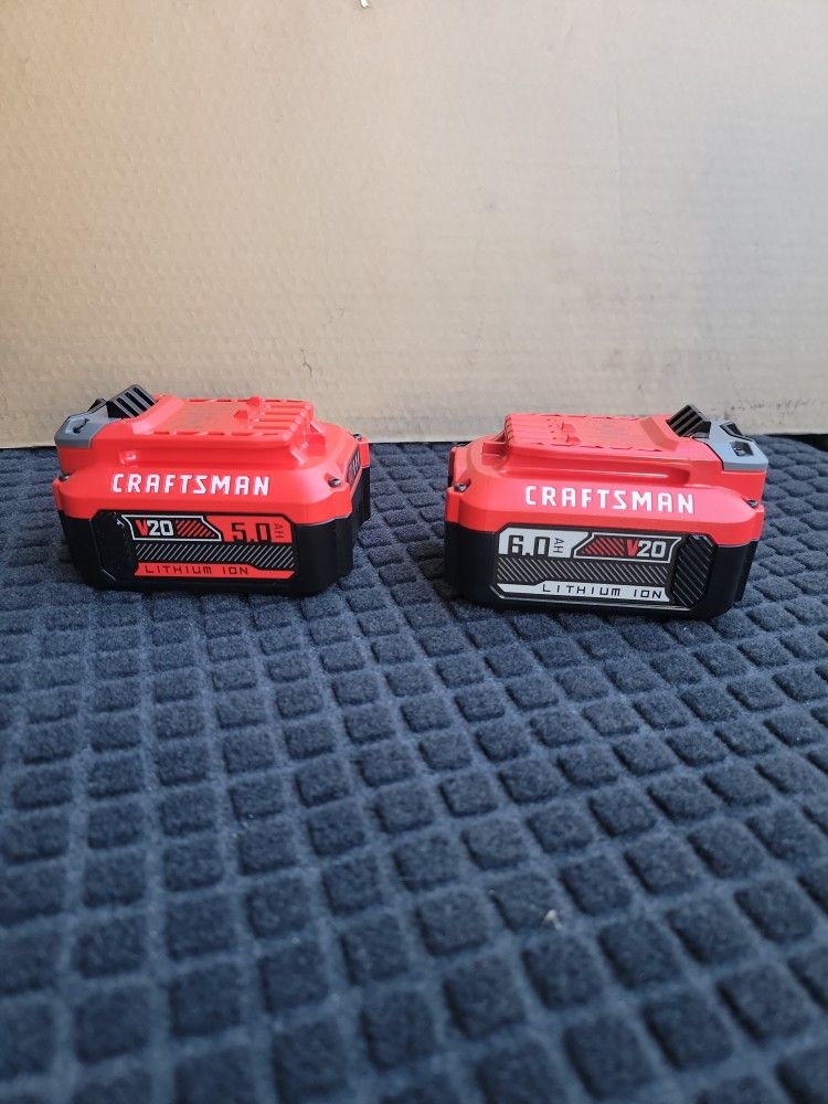 CRAFTSMAN V20 6 AH BATTERY AND 5 AH BATTERY