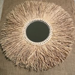 Mirror / with Raffia