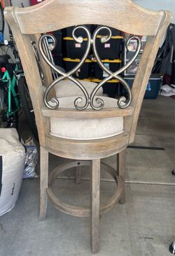 Rustic-industrial wood and metal stool