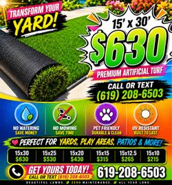 Brand new turf 15x30 $630 80 Oz 1.5” artificial turf grass