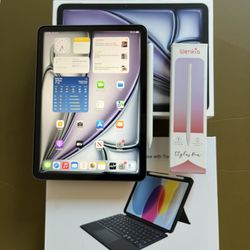 Apple IPad Air 11” ( M3 chip / 2025 Newest) 128GB  with pen, keyboard case & Accessories 