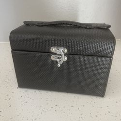 Black Leather Small Jewelry Box 