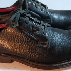 LIKE NEW MEN'S STUART MCGUIRE OXFORD SHOES WITH ORTHO-VENT & SPRING STEP CUSHION, SIZE 9 BLACK COLOR