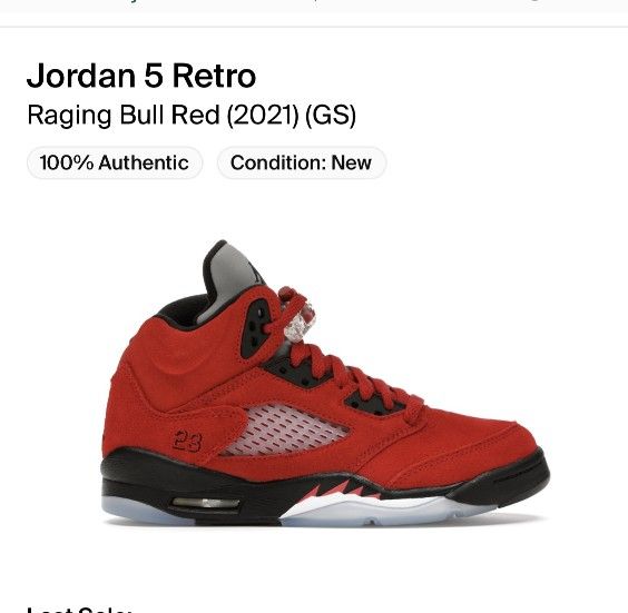 JORDAN LOW RETRO
RAGING BULL RED (GS) Size 4.5
