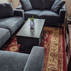 Two Sofa With Recliners And Coffee Table 