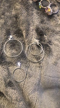 Sterling silver round circle earrings