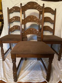 Vintage Wood Dining Chairs Set of 6