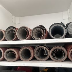 Bunch of rolls of sandpaper