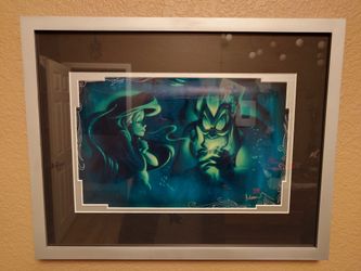 Disney Little Mermaid Ursula & Ariel Framed Signed Print