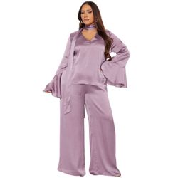 Fashion Nova Pant Set - Lavender Size 2X