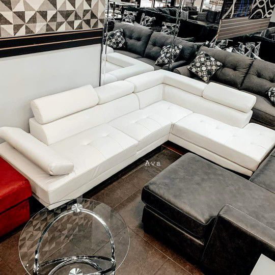 $39 DOWN / ANTARES WHITE MODERN SECTIONAL 