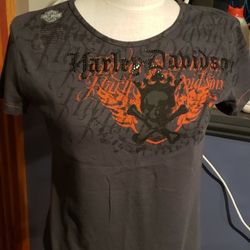 Womens Sturgis Harley Davidson Skull T Shirt
