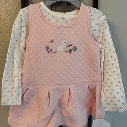 Baby Girl Easter Shirt Set Size 12 Months