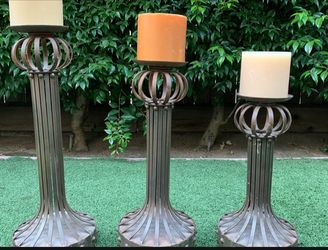 Vintage Steel Candle Holders