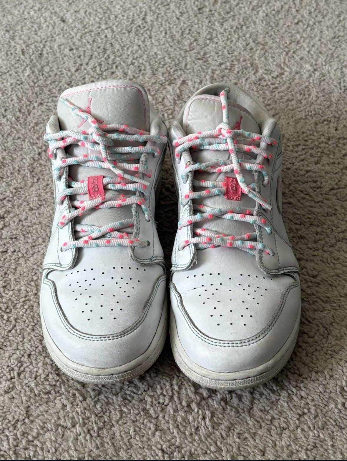 Jordan 1 Low White Green Pink