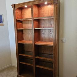 Bookcase With Lights And Glass Shelves