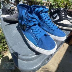 Blue Canvas High-Top Sneakers