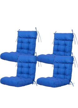 Brand new! Patio Chair Cushion,Tufted Adirondack Outdoor Chair Cushion,Wicker High Back Outdoor Seat Cushion,Set of 4, 44"X21"X4" (4 Pack), Navy Blue