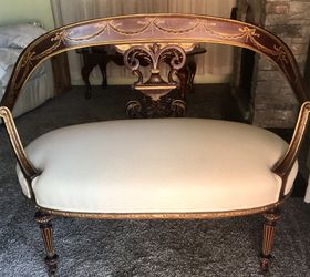 Antique Hand Carved And Guilded Settee