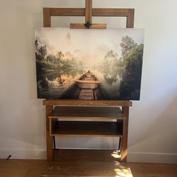 Wood Tv Stand Easel Style 