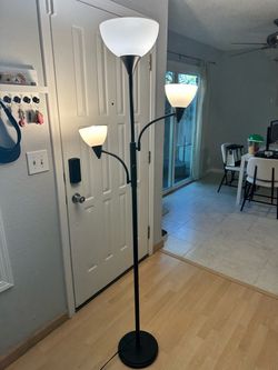 Black Floor Lamp with Two Side Arms