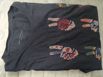 John Varvatos Multi Peace Sign Hands Shirt Size XL