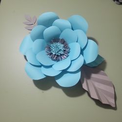 Blue And Gray Paper Flowers