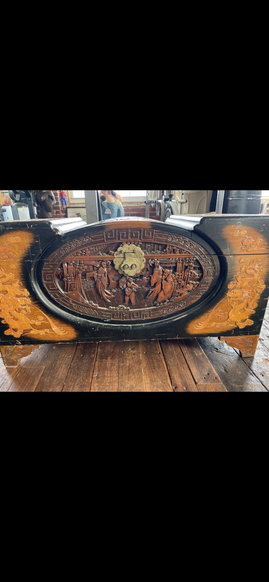 Chinese Antigue Box-37” L -17”1/2 D - 20” -H