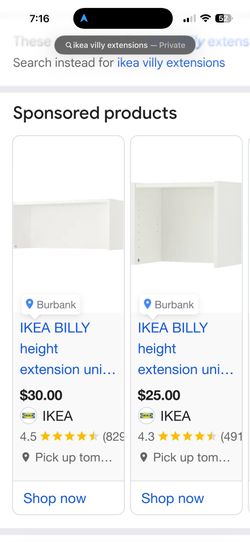 IKEA Billy Book Case Extensions Complete Set For Corner Bookcase