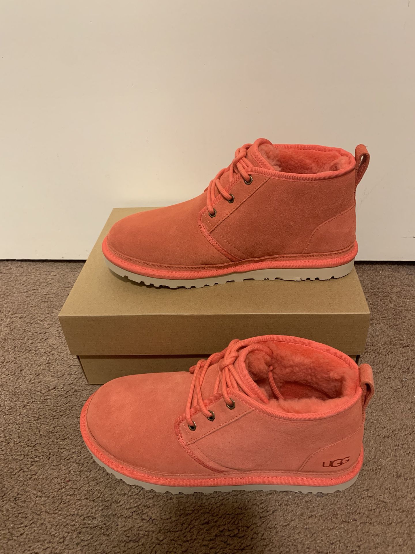 100% Authentic Brand New in Box UGG Neumel Boots / Color: Pop Coral / Women size 6 and 7