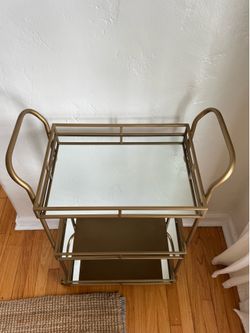 brass bar cart- like new !