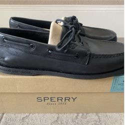 Sperry A/O 2-Eye Leather Boat Shoes – Men’s 9 (Black)