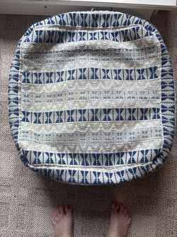 Blue Floor Pillow/Foot Stool