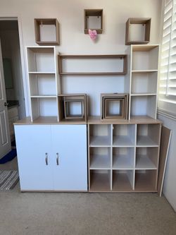 Modular Storage Cabinet & Shelf Set (4pcs)