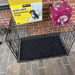 Dog Kennel And Dog Pads And Food