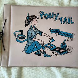 1950’s Photo Album Pink Scrapbook Cover Vintage 1957