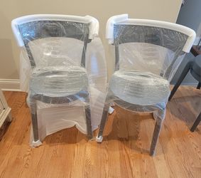 Dark Grey Armless Bistro Dining Chair-set Of 2- New