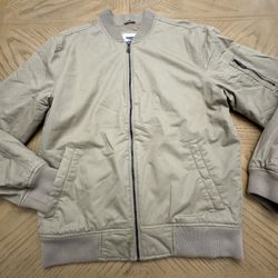 Old Navy Tan Twill Bomber Jacket for men.  Size medium 