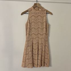 love, FIRE juniors tan A-line dress sleeveless size medium 