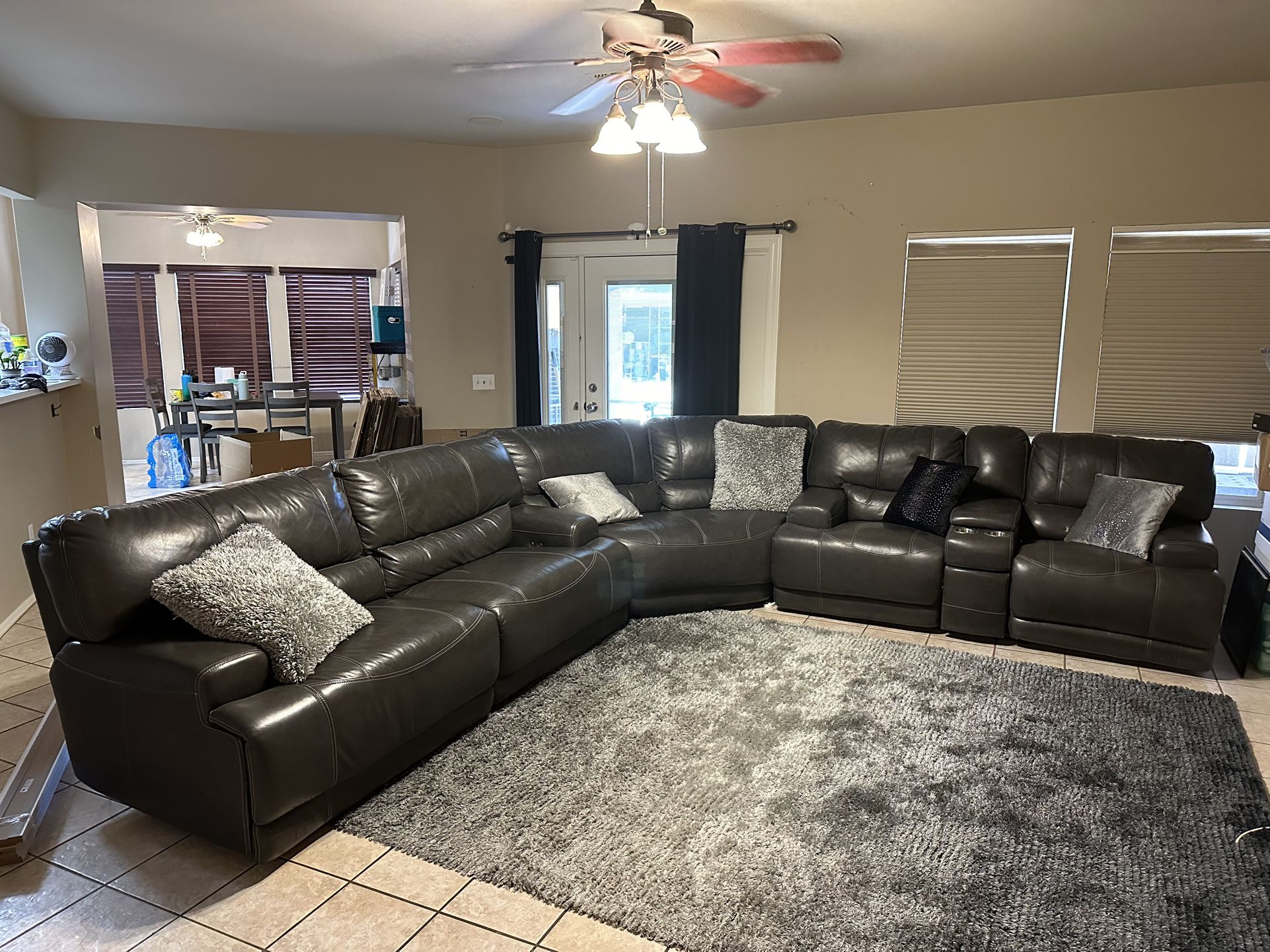 Charcoal Gray Sectional (couch) Power Reclining 