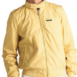 Members Only Men's Classic Iconic Racer Jacket Slim Fit Soft Yellow Fashion