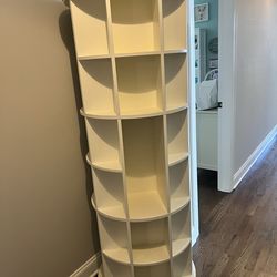 Pottery Barn circular spinning bookcase