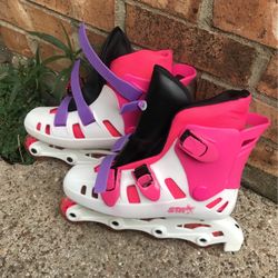 White Pink Purple Roller Skates