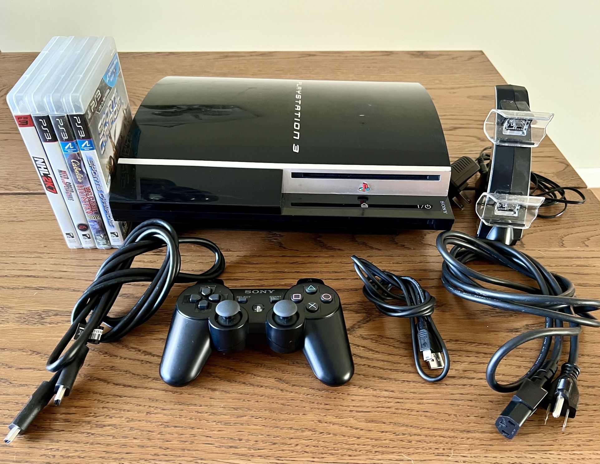 PlayStation 3 PS3 Fat CECHK01 80GB Console w Cables, Controller & Games - Tested