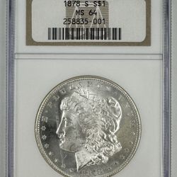 1878 S S$1 MS64 NGC Morgan Silver Dollar 