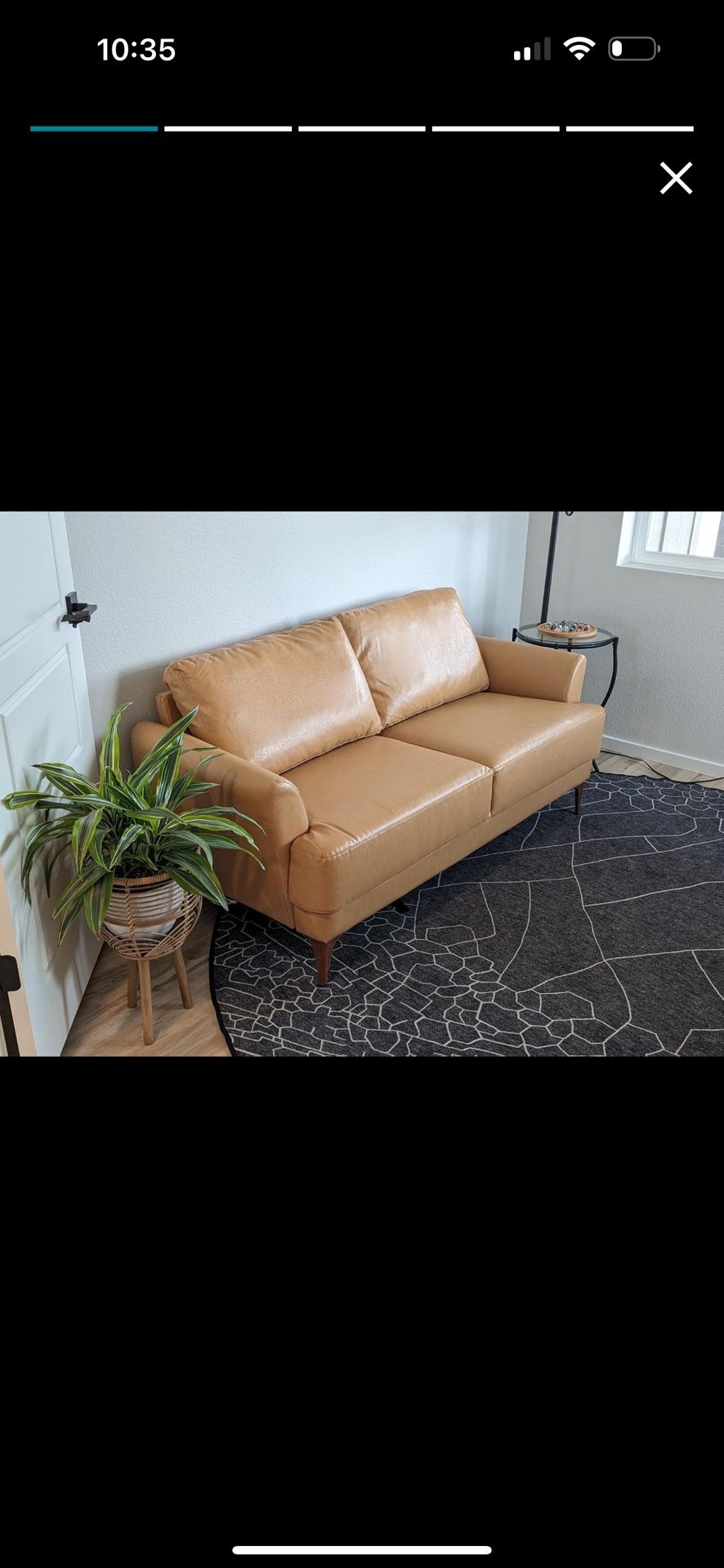 63" Faux Leather Loveseat Sofa