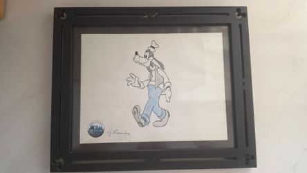 Vintage Disney Goofy 1999 MGM Studios 10th Anniversary Framed Artwork